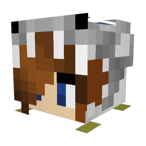 WaterDragonGirl1 Minecraft avatar head, 3D render