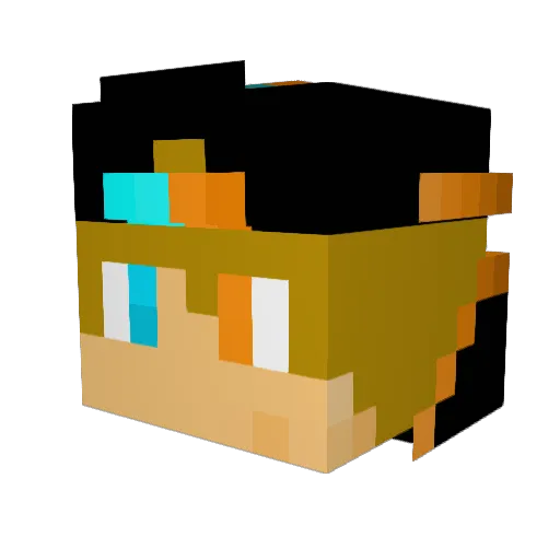 WaterFireKing Minecraft avatar head, 3D render