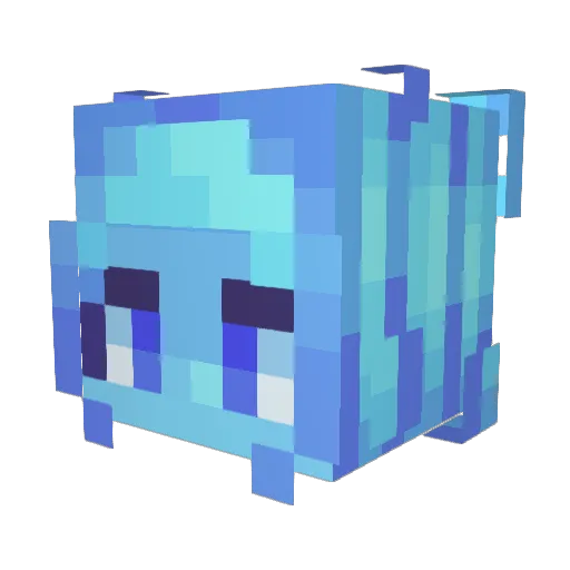 WaterHearted Minecraft avatar head, 3D render