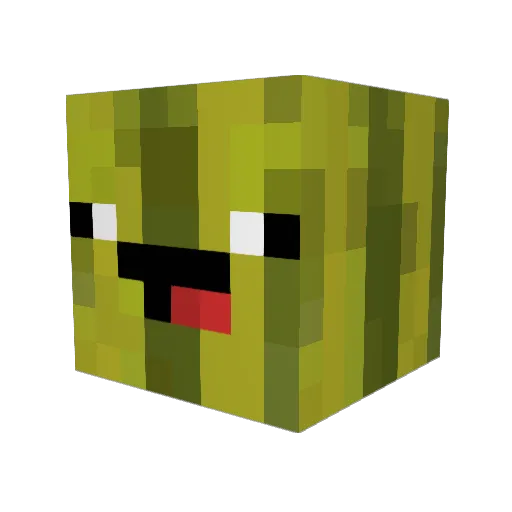 WaterMelonChic Minecraft avatar head, 3D render