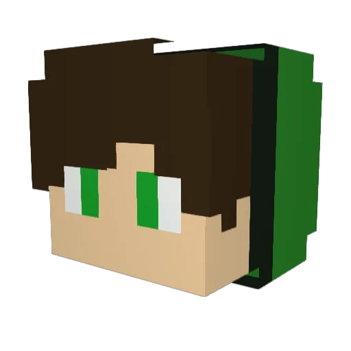 WaterMelonnz Minecraft avatar head, 3D render