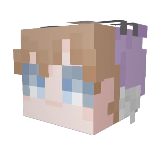 WaterPL3 Minecraft avatar head, 3D render