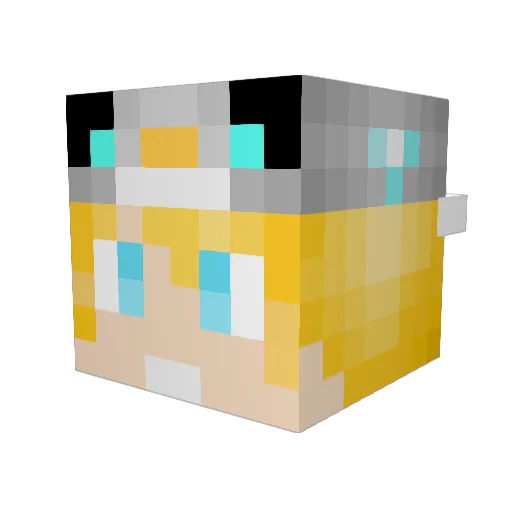 WaterPower Minecraft avatar head, 3D render