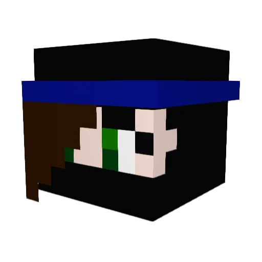 WaterSythe Minecraft avatar head, 3D render