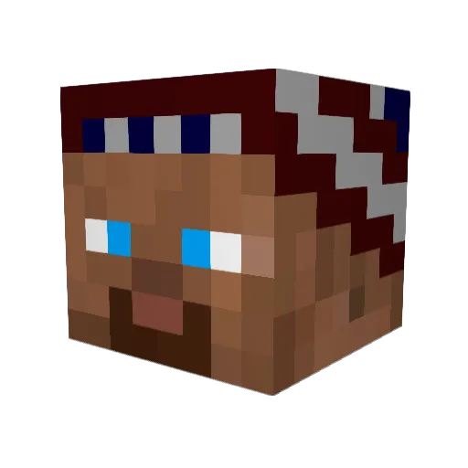 WaterWorld Minecraft avatar head, 3D render