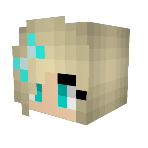 Water_Girl_11 Minecraft avatar head, 3D render