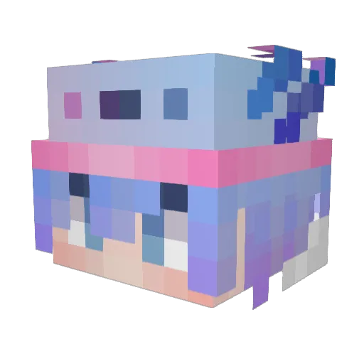 Water______ Minecraft avatar head, 3D render