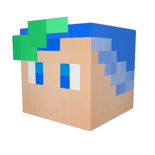 WaterdDown Minecraft avatar head, 3D render