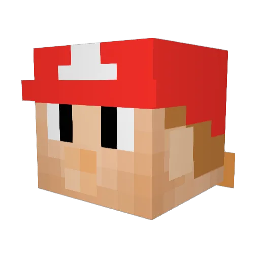 Watergorl Minecraft avatar head, 3D render