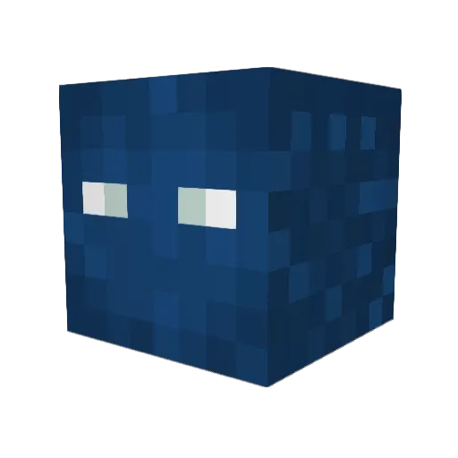 Waterlord Minecraft avatar head, 3D render