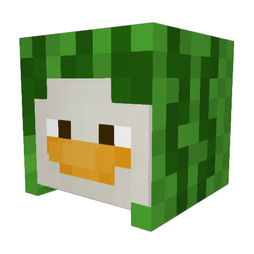 WatermelonGoose Minecraft avatar head, 3D render