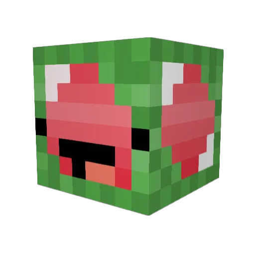 WatermelonOrigin Minecraft avatar head, 3D render