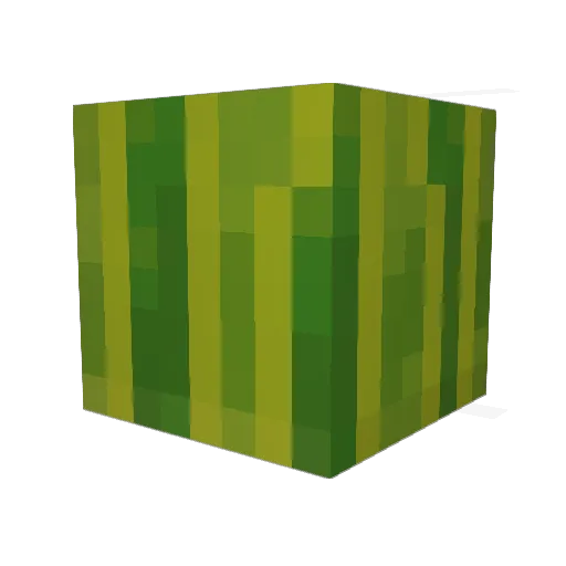 Watermelon_55_ Minecraft avatar head, 3D render