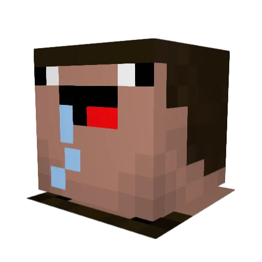 Watermobile Minecraft avatar head, 3D render