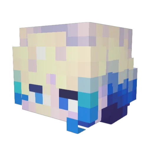 Waterrior Minecraft avatar head, 3D render