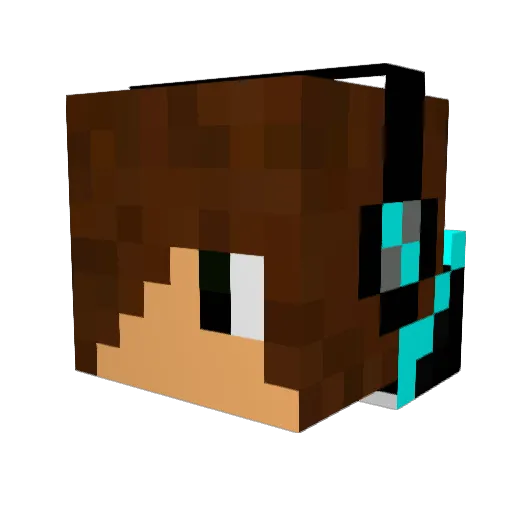 Watersurfer Minecraft avatar head, 3D render
