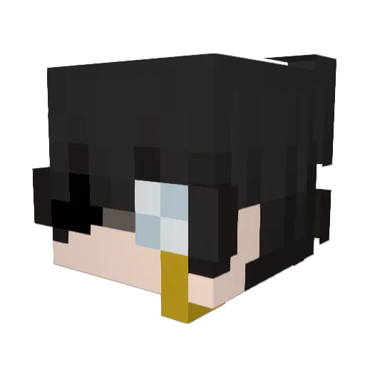 Wato0 Minecraft avatar head, 3D render