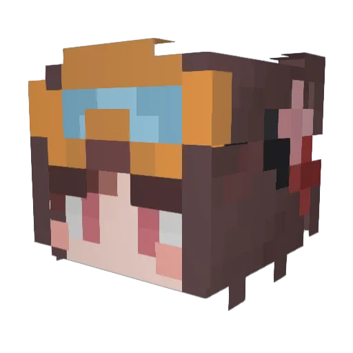 Watorator Minecraft avatar head, 3D render