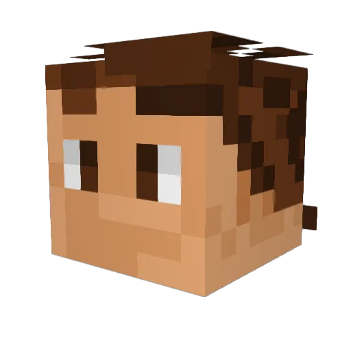 Wattebauch Minecraft avatar head, 3D render