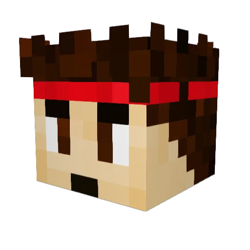 WatterLawg Minecraft avatar head, 3D render