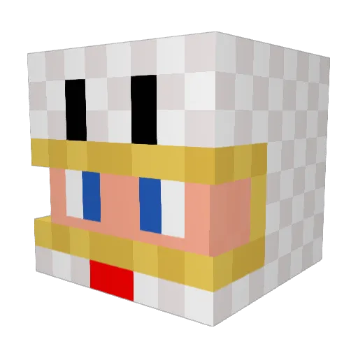 Wattybangbang Minecraft avatar head, 3D render