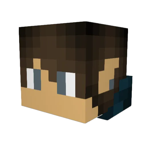 Wattzman Minecraft avatar head, 3D render