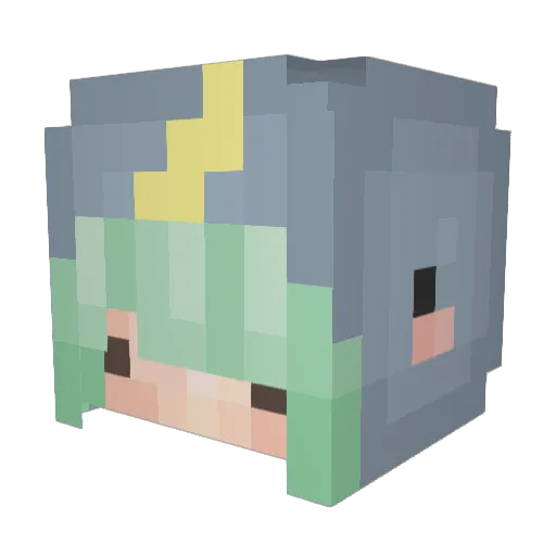 WatxrMelonXx Minecraft avatar head, 3D render