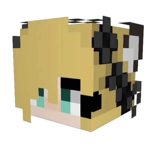 WauWauLuna Minecraft avatar head, 3D render