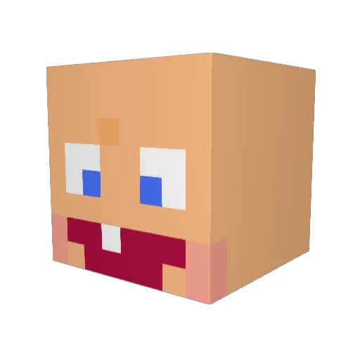 Waure Minecraft avatar head, 3D render