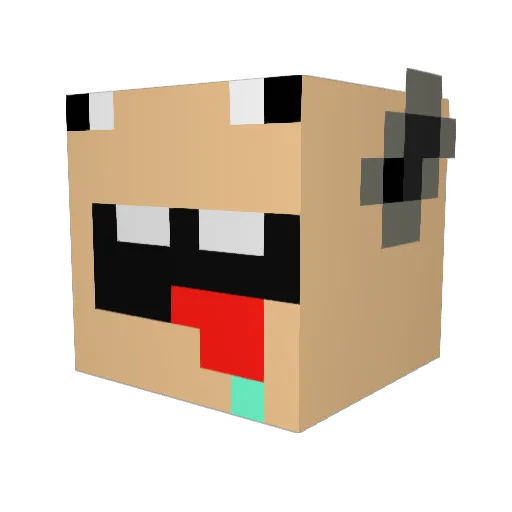 Wauwter Minecraft avatar head, 3D render