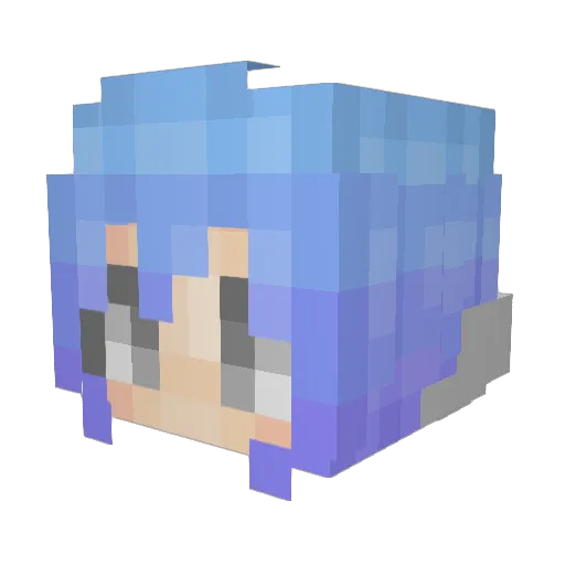 WaveJam Minecraft avatar head, 3D render