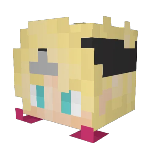 WaveKiko Minecraft avatar head, 3D render