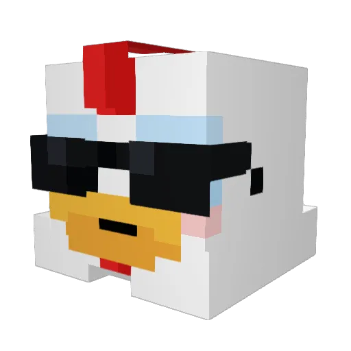 WaveLoL Minecraft avatar head, 3D render