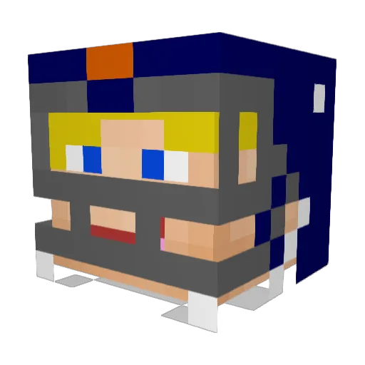 WaveSide Minecraft avatar head, 3D render