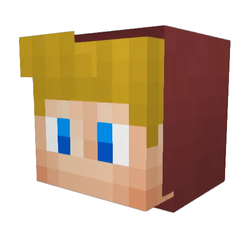 WaveYT Minecraft avatar head, 3D render