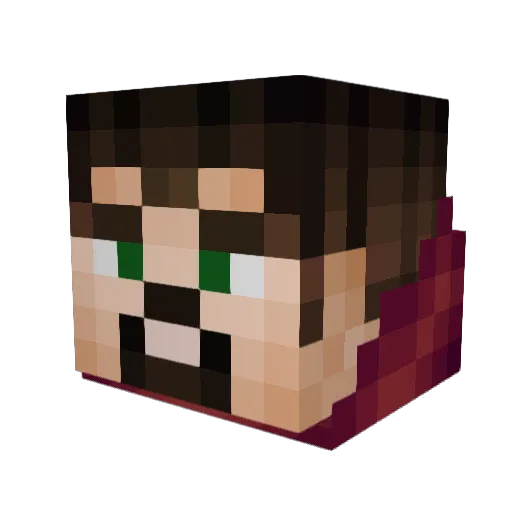 Waverley Minecraft avatar head, 3D render