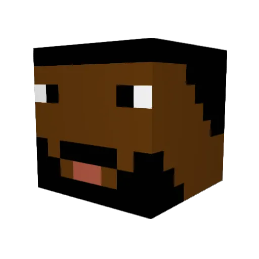 WavesAndAirPods Minecraft avatar head, 3D render