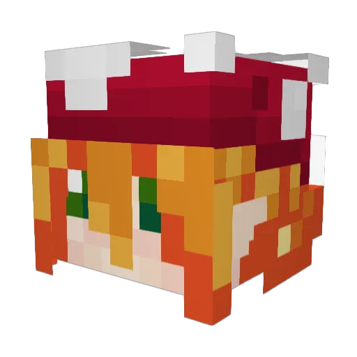Wavetronik Minecraft avatar head, 3D render