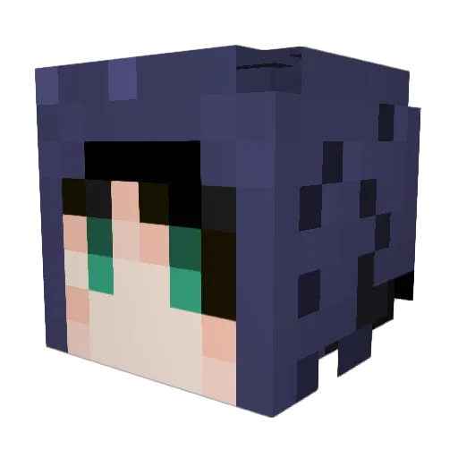 WaveyMoon Minecraft avatar head, 3D render