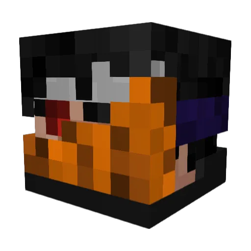 Waveyman Minecraft avatar head, 3D render
