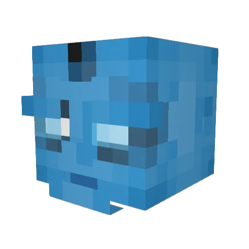 Wavezer Minecraft avatar head, 3D render