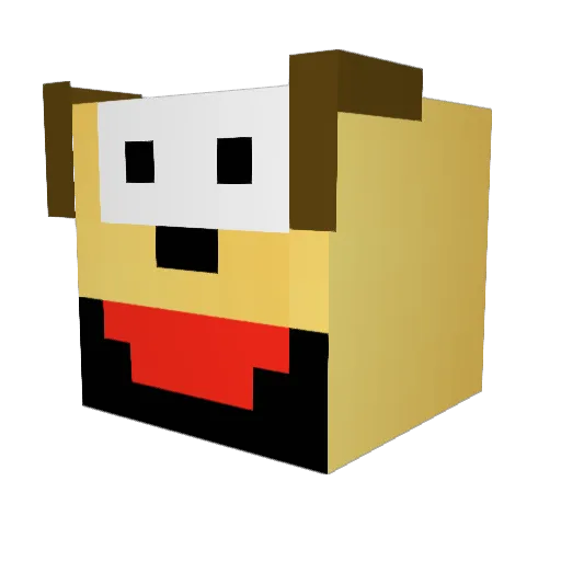 Waving63 Minecraft avatar head, 3D render