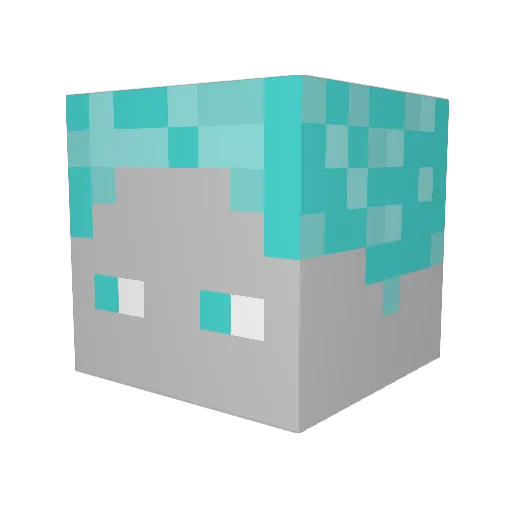 Wavy_05 Minecraft avatar head, 3D render