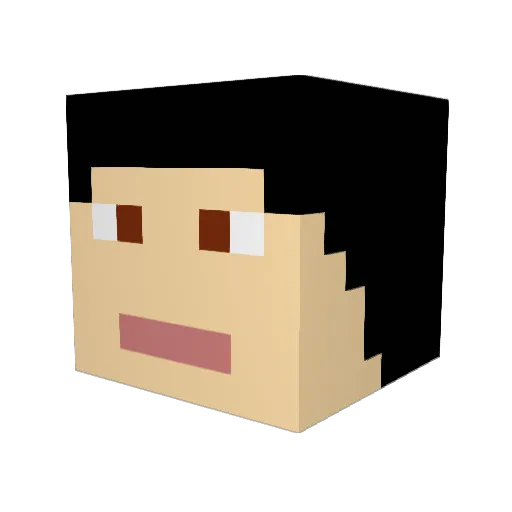 Wawlii Minecraft avatar head, 3D render