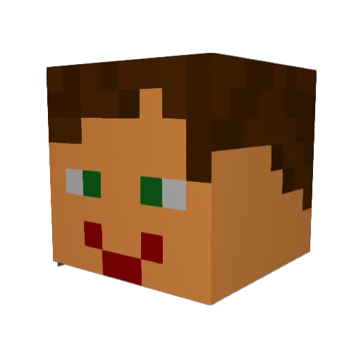 Waxy_0 Minecraft avatar head, 3D render