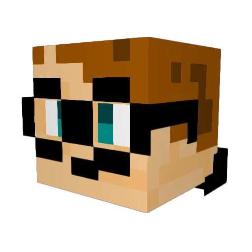 Waylow Minecraft avatar head, 3D render