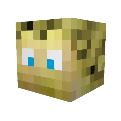 WazDaz Minecraft avatar head, 3D render