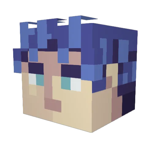 Wazar2 Minecraft avatar head, 3D render