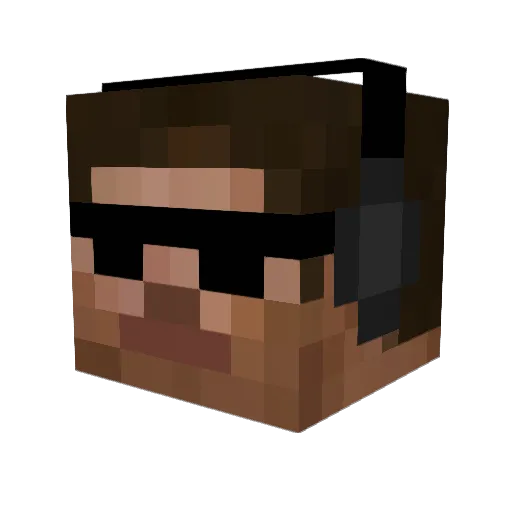 Wazda Minecraft avatar head, 3D render