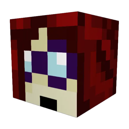 WazzWolf Minecraft avatar head, 3D render